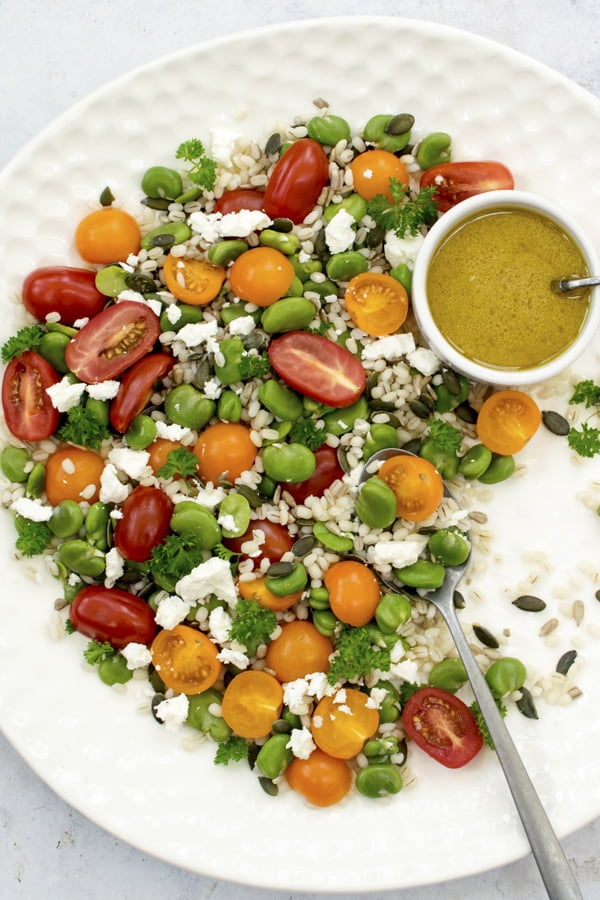 Broad Bean, Tomato & Barley Salad | The Flexitarian