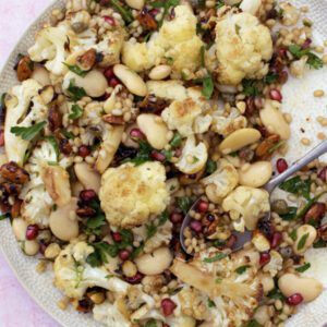 Roasted Cauliflower Salad with Barley & Crunchy Chipotle Almonds | The Flexitarian