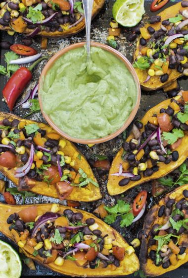 Baked Sweet Potatoes with Black Bean Salsa © The Flexitarian