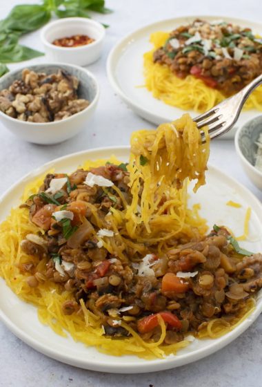 Spaghetti Squash Bolognese [vegan] by The Flexitarian