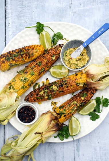 Grilled Corn on The Cob with Lime Chipotle Butter [vegan] | The Flexitarian