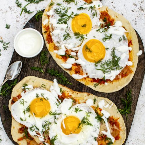 Kimchi and Egg Flatbreads | The Flexitarian