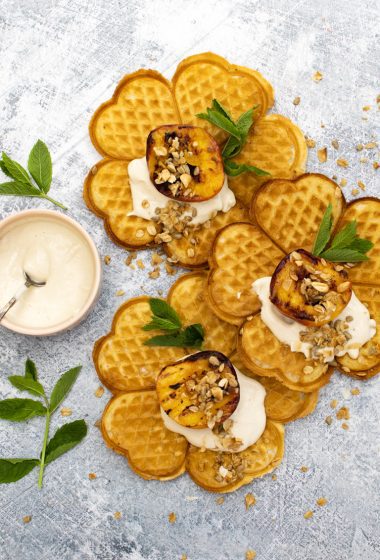 Vegan Waffles with Grilled Nectarines | The Flexitarian