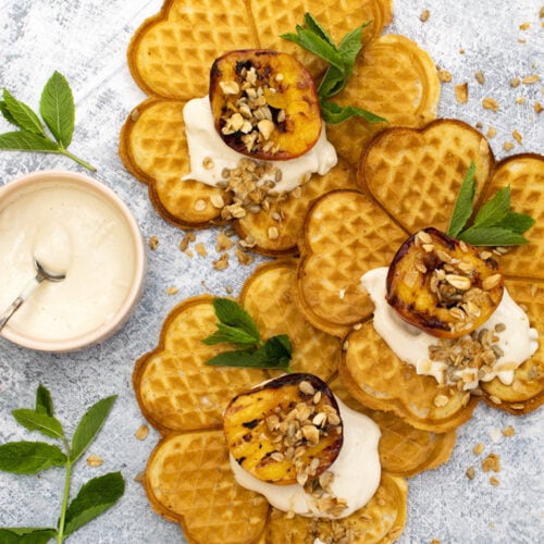 Vegan Waffles with Grilled Nectarines | The Flexitarian
