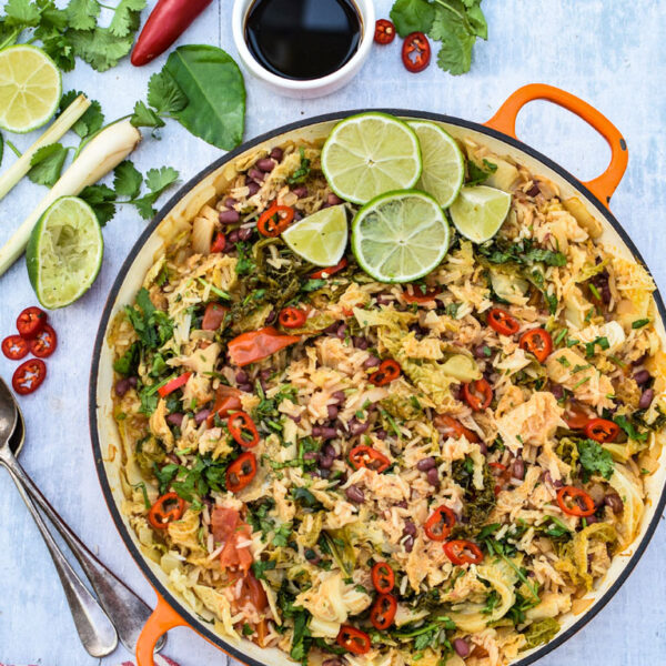 One-Pot Asian Cabbage & Rice [vegan]