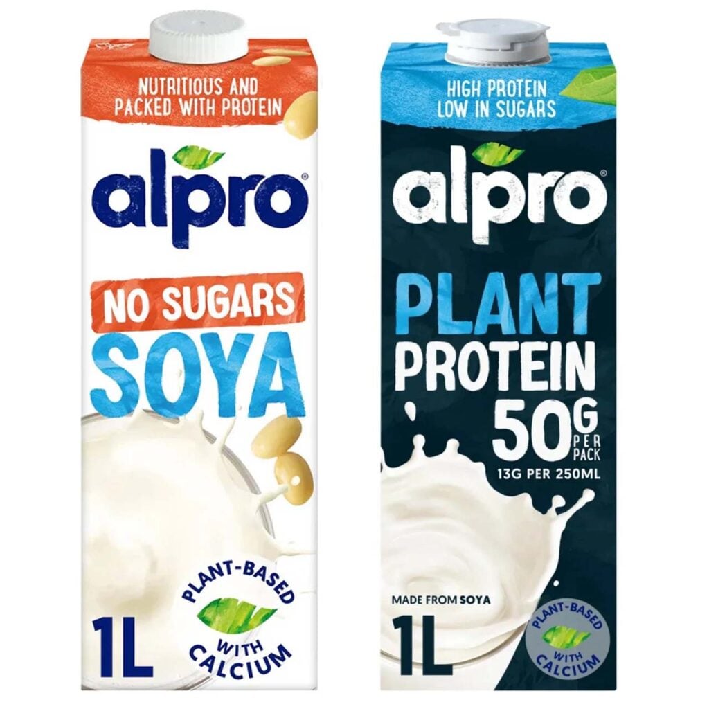 alpro soay milk bottles