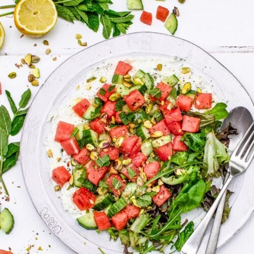 Watermelon Cucumber Salad