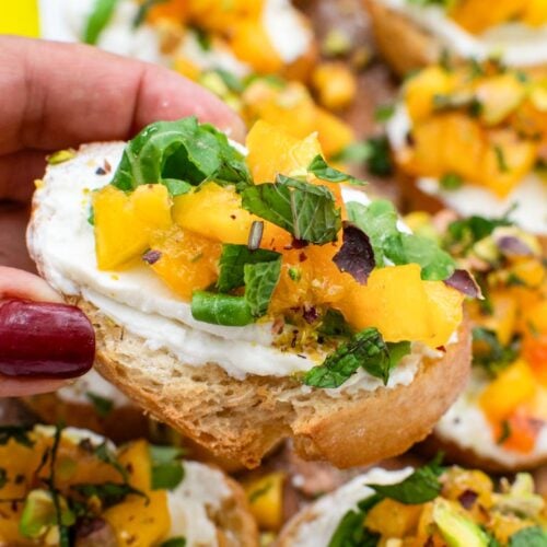 peach bruschetta