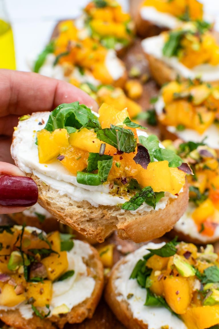 Peach Bruschetta with Whipped Ricotta…