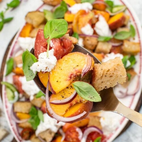 peach panzanella salad