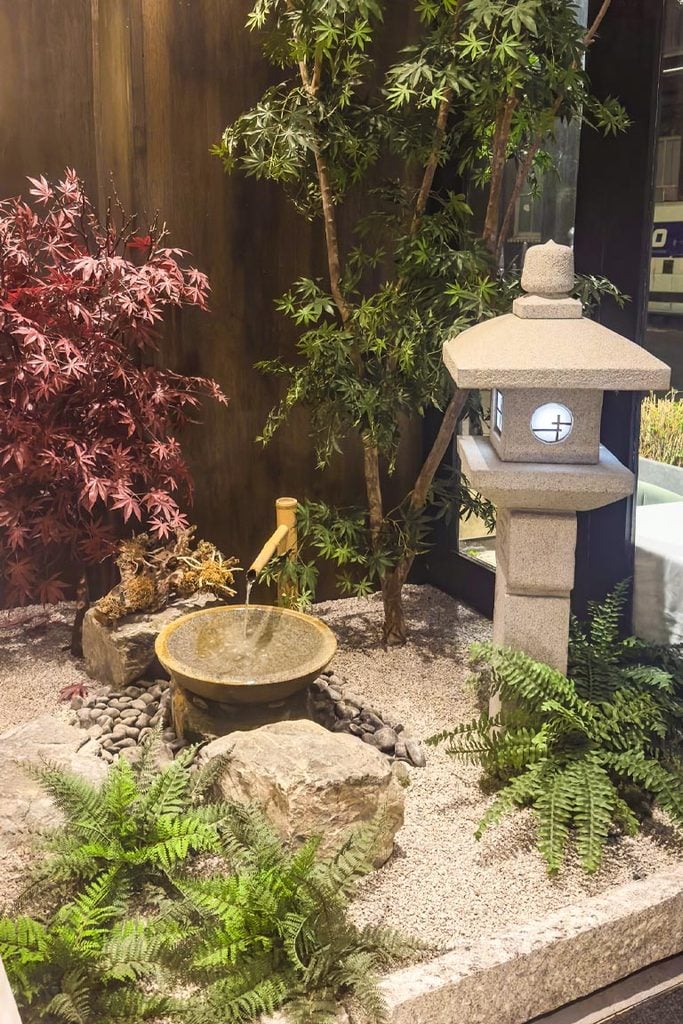 Japanese garden fountain Rai London