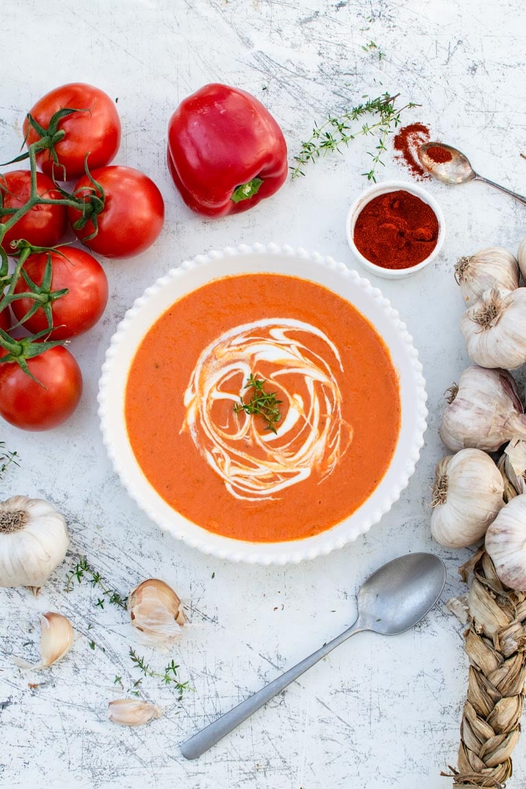 Roasted Red Pepper and Tomato…